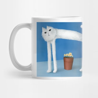 Skinny Cat Loves his Flowers Mug